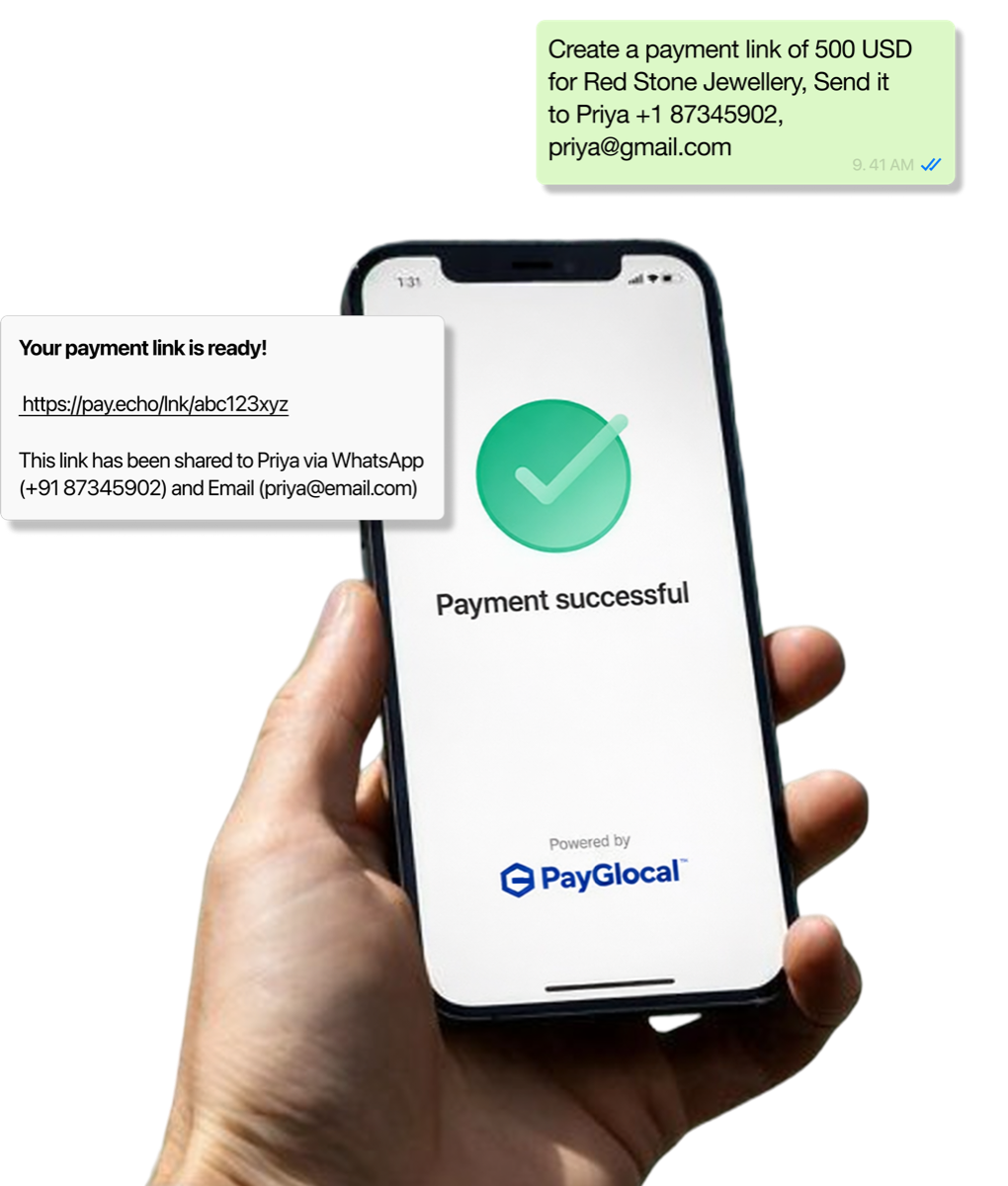 Create payment links
on the go